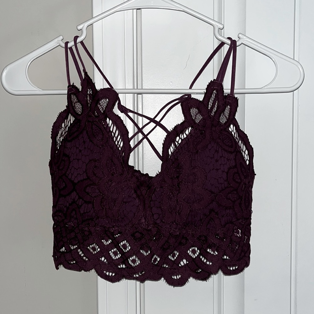 Women’s dark purple plum bralette size medium
